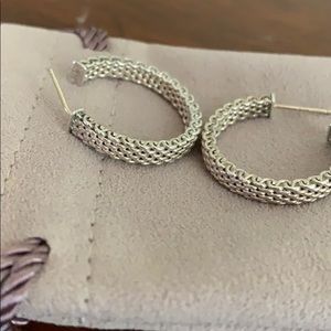 Tiffany & Co Sterling Silver SomersetHoop Earrings